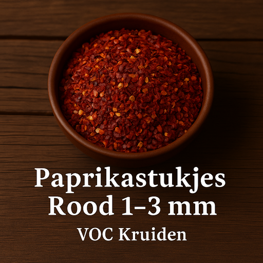 Paprika : Paprikastukjes Rood 1-3 mm 100 gram